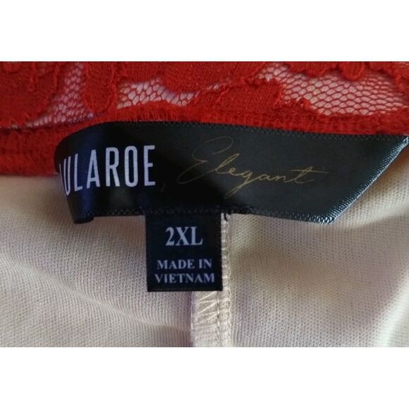 Red Lularoe Always Elegant Lace Skirt Sz 2X - Picture 5 of 8